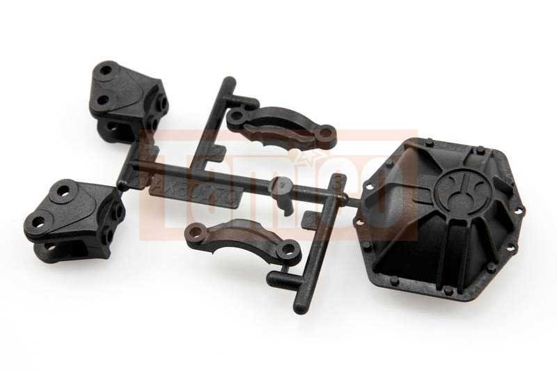 AR44 Differential Abdeckung & Link Halterungen – Schwarz, Metall, Für RC-Modellbau