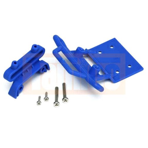 Traxxas 3621X Bumper, front / bumper mount, front / 4x23mm RM (2)/ 3x10mm RST (2) (blue)