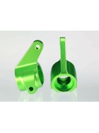 Steering blocks, Rustler/Stampede/Bandit (2), 6061-T6 aluminum (green-anodized)/ 5x11mm ball bearings (4)