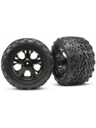 Traxxas 3669A Tires & wheels, assembled, glued (2.8) (All-Star black chrome wheels, Talon tires, foam inserts) (nitro rear/ electric front) (2) (TSM rated)