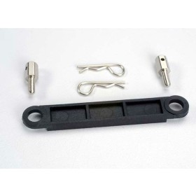 Traxxas 3727 Battery hold-down plate (black)/ metal posts...