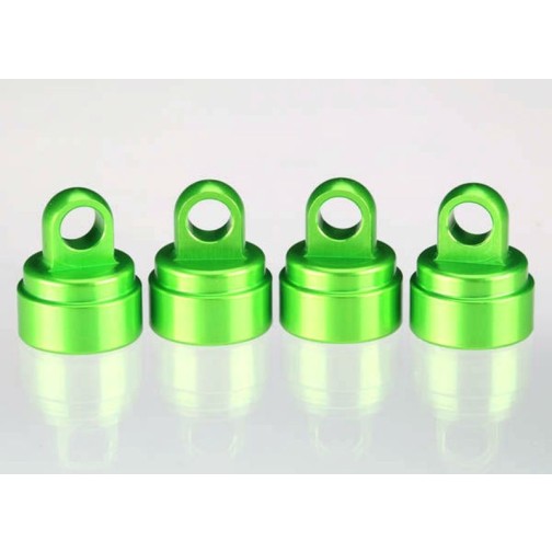 Traxxas 3767G Shock caps, aluminum (green-anodized) (4) (fits all Ultra Shocks)