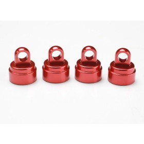 Traxxas 3767X Shock caps, aluminum (red-anodized) (4)...