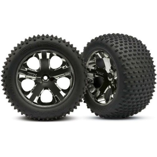 Tires & wheels, assembled, glued (2.8) (All-Star black chrome wheels, Alias tires, foam inserts) (rear) (2) (TSM rated)