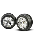 Tires & wheels, assembled, glued (2.8) (All-Star chrome wheels, ribbed tires, foam inserts) (electric front) (2)