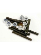 Traxxas 3962 Set (grub) screws, 3x25mm (8)/ 3mm nylon locknuts (8)