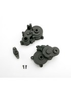 Traxxas 3991X Gearbox halves (front & rear)/ shift detent ball/ spring/ 4mm GS/ shift shaft seal, glued/ 2.5x8mm CS (2)