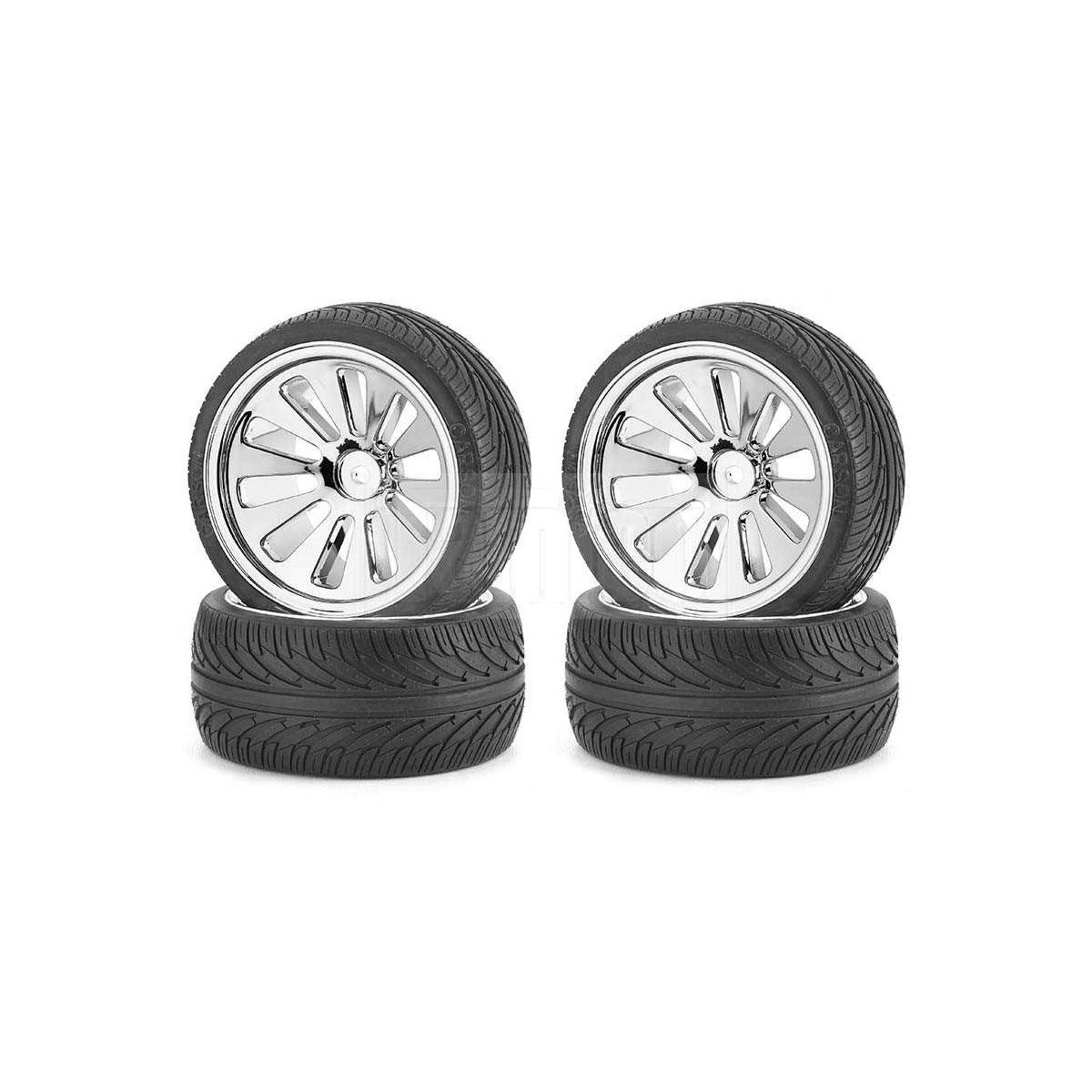 Carson 500105200 Reifen mit Felgen Komplettrad Buggy 1:10...