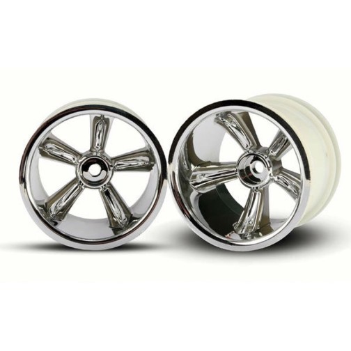 Traxxas 4172 TRX Pro-Star chrome wheels (2) (rear) (for 2.2 tires)