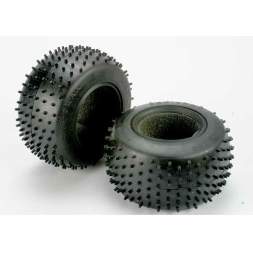 Tires, Pro-Trax spiked 2.2 (soft-compound)(rear) (2)/ foam inserts (2)