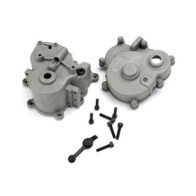 Traxxas 5181 Gearbox halves (front & rear)/ rubber...
