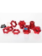 Traxxas 5353R Wheel hubs, splined, 17mm (red-anodized) (4)/ wheel nuts, splined, 17mm (red-anodized) (4)/ screw pins, 4x13mm (with threadlock) (4)