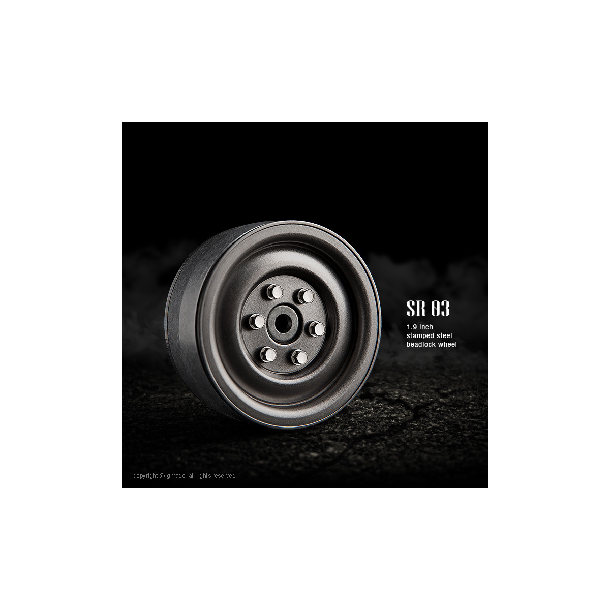 Gmade 1.9 SR03 beadlock wheels (Uncoated steel) (2)