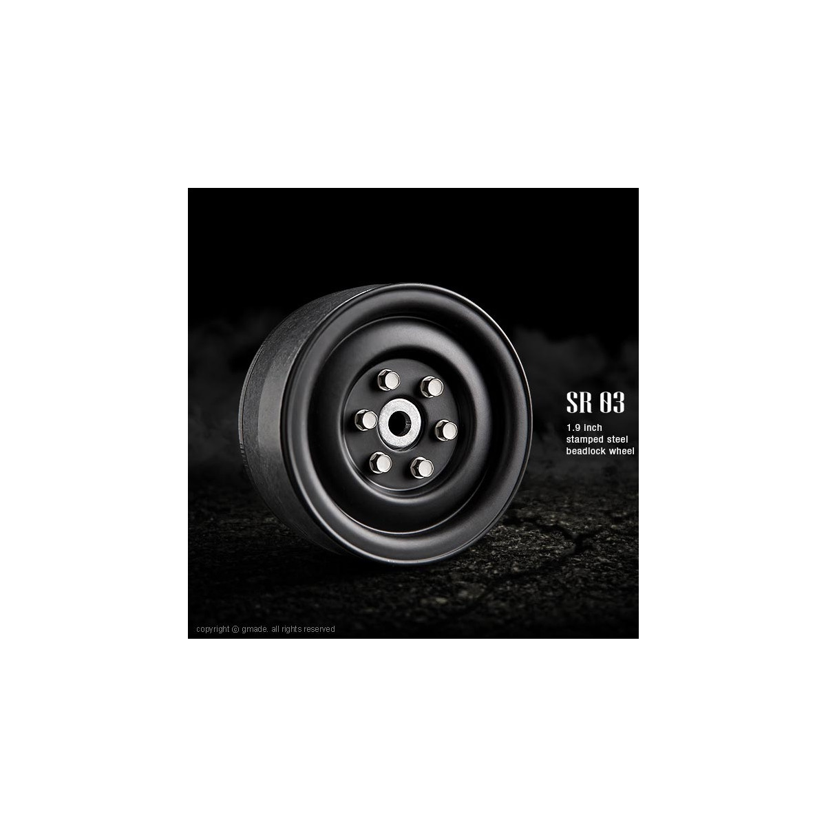 Gmade Stahl Wheel SR03 Beadlock 1,9 (Steel Matte Black...