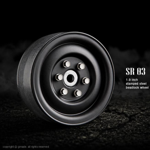 Gmade Stahl Wheel SR03 Beadlock 1,9 (Steel Matte Black painted, 2)