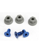 Traxxas 5512 Wing mounting hardware, (4x8mmCCS (aluminum)(3)/ 4x7mm flanged NL (3))