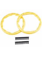 Sidewall protector, beadlock style (yellow) (2)/ 2.5x8mm CS (24) (for use with Geode wheels)