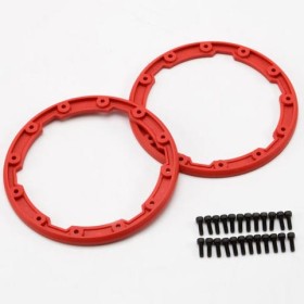 Traxxas 5667 Sidewall protector, beadlock style (red)...