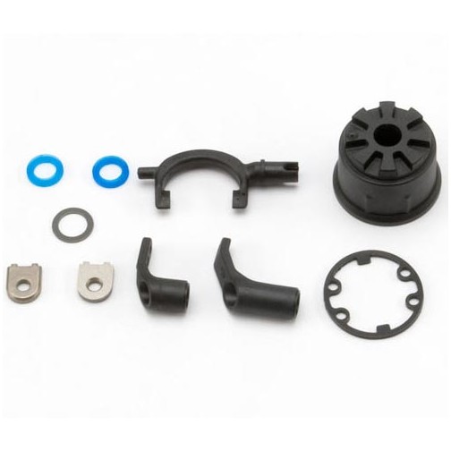 Traxxas 5681 Carrier, differential (heavy duty)/ differential fork/ linkage arms (front & rear)/x-ring gaskets (2)/ ring gear gasket/ bushings (2)/ 6.5x10x0.5 TW