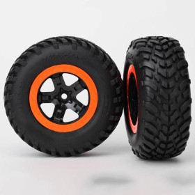 Traxxas 5864 Tire & wheel assy, glued (SCT black,...