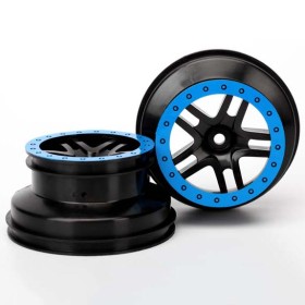 Traxxas 5886A Wheels, SCT Split-Spoke, black, blue...
