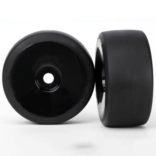 Traxxas 6473 Tires & wheels, assembled, glued (black, dished wheels, slick tires (S1 compound), foam inserts) (rear) (2)