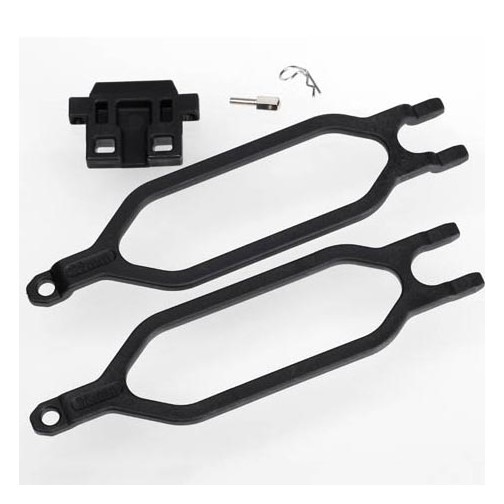 Traxxas 6727 Hold down, battery (2)/ hold down retainer/ battery post/ angled body clip