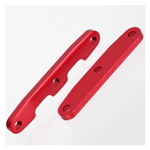 Traxxas 6823R Bulkhead tie bars, front & rear, aluminum (red-anodized)