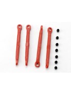 Traxxas 7038 Toe link, front & rear (molded composite) (red) (4)/ hollow balls (8)