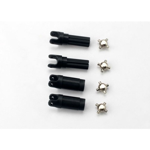 Traxxas 7050 Half shafts, left or right (internal splined half shaft (2)/external splined half shaft) (2))/ metal u-joints (4)