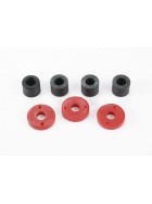 Traxxas 7067 Piston, damper (2x0.5mm hole, red) (4)/ travel limiters (4)