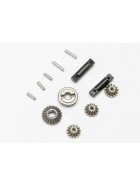Traxxas 7082 Gear set, differential (output gears (2)/ spider gears (3))/ differential output shafts (2)/ 1.5x6mm pin (3)/ 1.5x8mm pin (2)