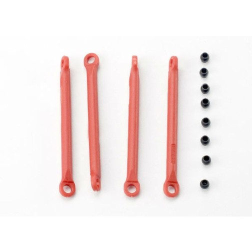 Traxxas 7118 Push rod (molded composite) (red) (4)/ hollow balls (8)