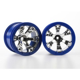 Traxxas 7273 Wheels, Geode 2.2 (chrome, blue beadlock...