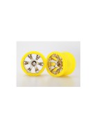 Traxxas 7275 Wheels, Geode 2.2 (chrome, yellow beadlock style) (12mm hex) (2)