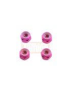 Tamiya #19804624 (AP)4mm Nut pink(4pcs.)for 58527