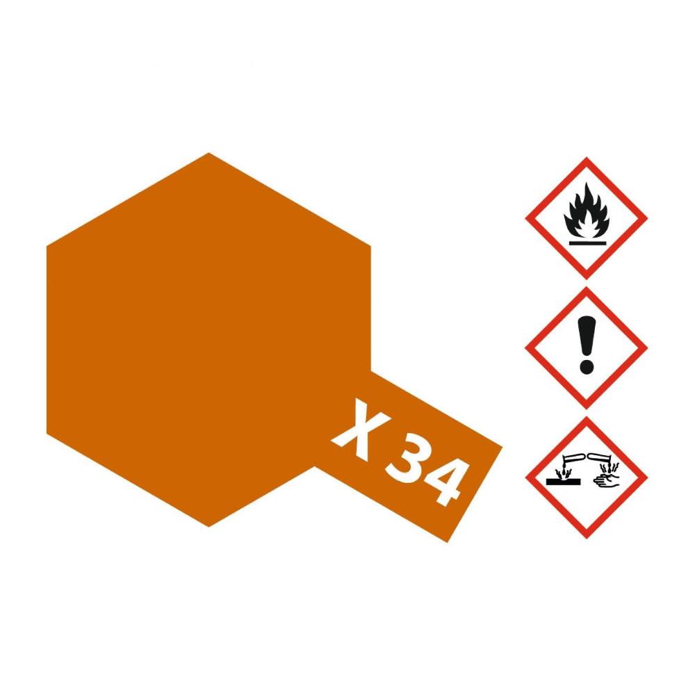 Peinture TAMIYA X-34 Marron Brillant 23 Ml – Acrylique Pour Modélisme Plastique, Pinceau Ou Aérographe, Finition Brillante