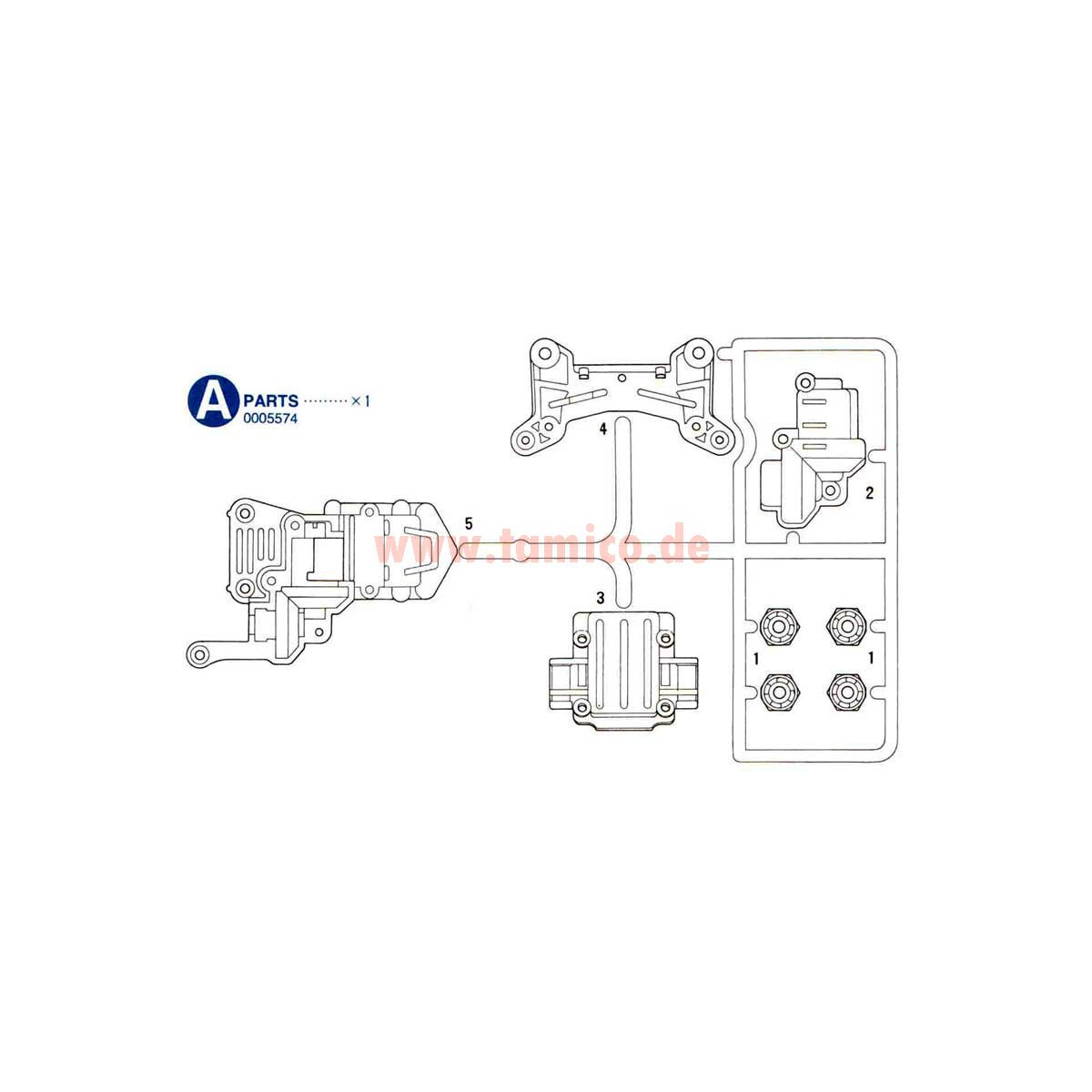 Tamiya 10005597 A-Teile grausilber TA01 / TA02 / DF-01