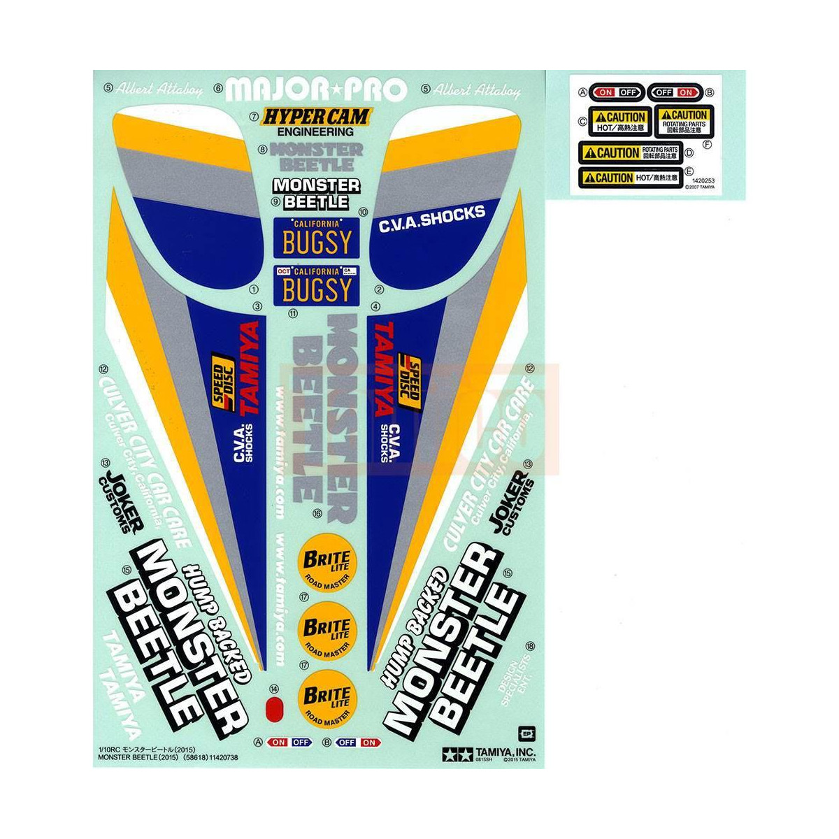 Tamiya #19495866 STICKER BAG : 58618