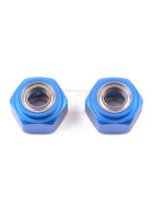 GPM Alu Radmitnehmer/Sechskantadapter vorne (2 Stk.) für Tamiya DT-02 / DT-03 Blau