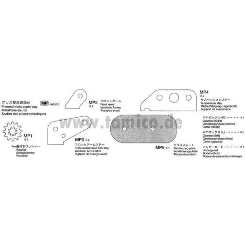Tamiya Metallteile (The Frog / Subaru Brat) #9400370