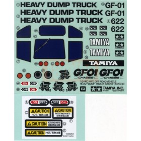 Tamiya 19495869 Aufkleber / Sticker Heavy Dump Truck (58622)