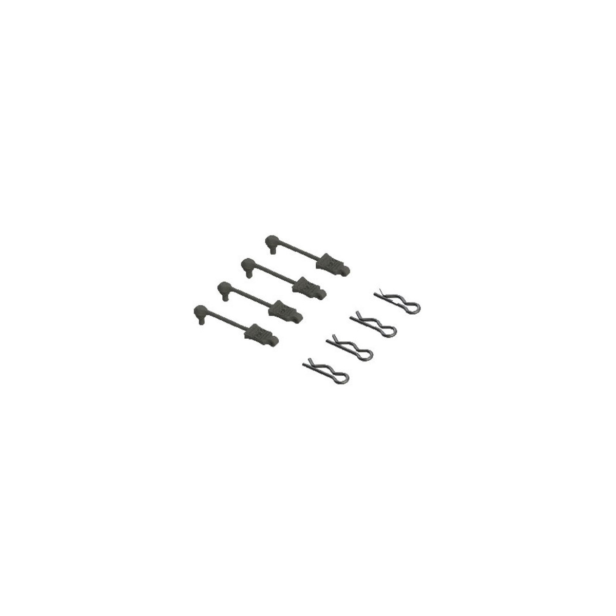 Arrma AR390178 BODY CLIP RETAINERS 1/8 SCALE (BLACK, 4pcs)