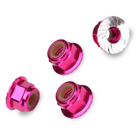 Traxxas 1747P Nuts, aluminum, flanged, serrated (4mm)...