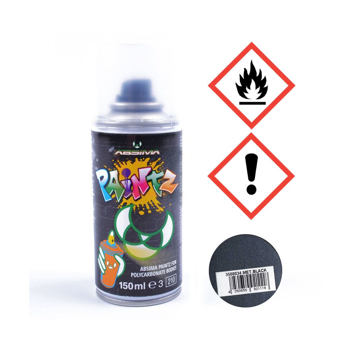 Absima Lexan Spray MET. BLACK 150ml