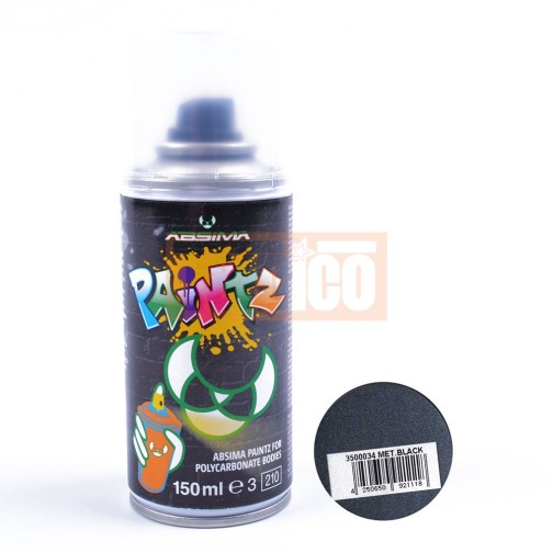 Absima Polycarbonat Spray PAINTZ MET. SCHWARZ 150ml