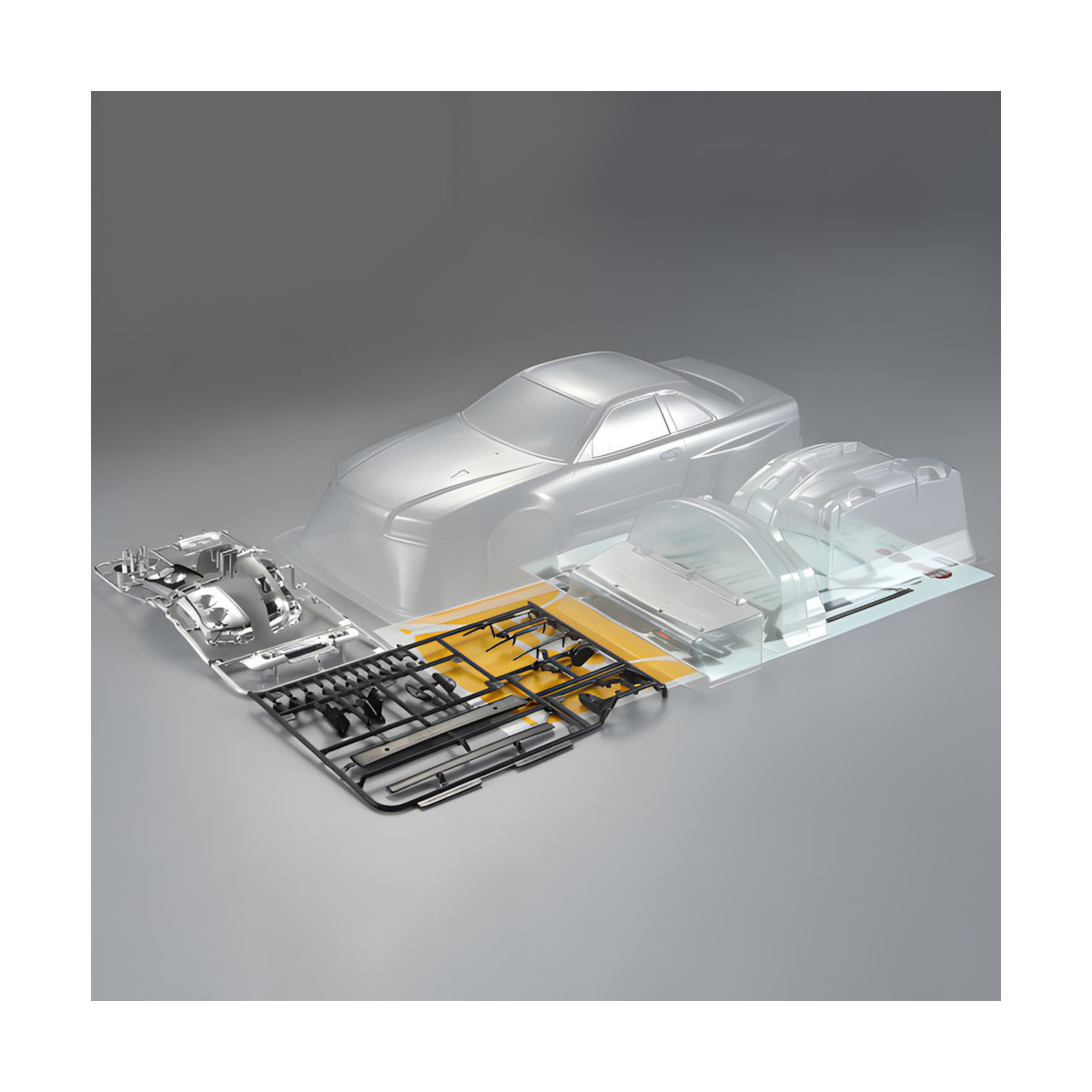 Nissan Skyline R34  195mm Clear Body, Kit all-in