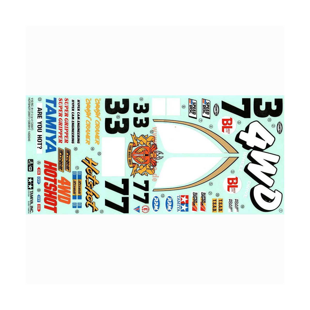 Tamiya #19495516 Sticker for 58391