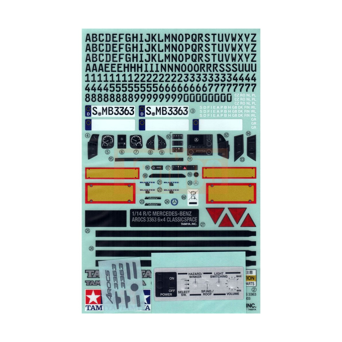 Tamiya 19495910 Sticker / Aufkleber Mercedes Benz Arocs 3363