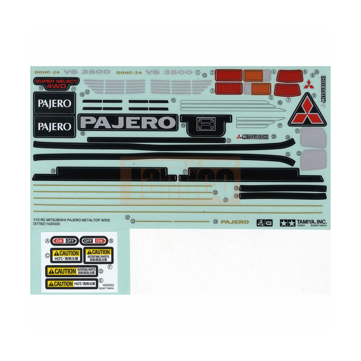 Tamiya Aufkleber Pajero Metaltop Wide 47 box